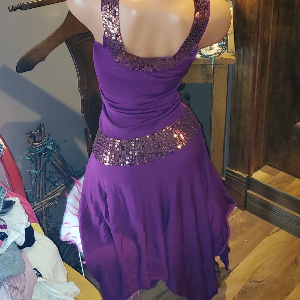 Bebe sequins metallic long dress S - Picture 4 of 7